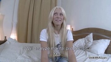 Youthful blonde recorded while getting a dick at Home