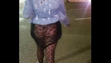 Eyeing wifey's bare donk Walk thru Downtown