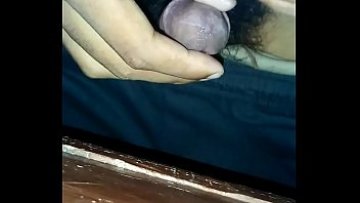 Fur covered tranny dick fat cum shot