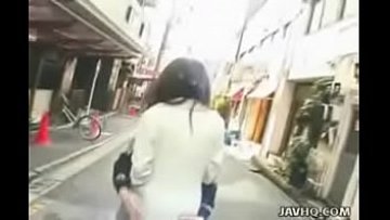 Warm asian teenie exhibs and gets pounded outdoor