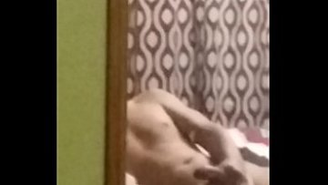 Slow wanking a hard dick